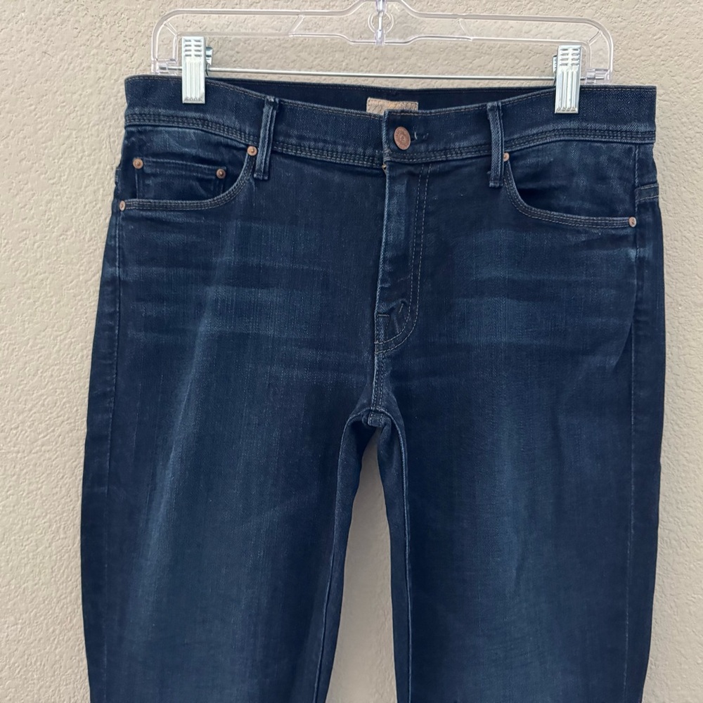 Mother The Cruiser Flare Jeans 30 Ink Paper Dark Blue Denim Mid Rise Minimalist - Picture 9 of 14